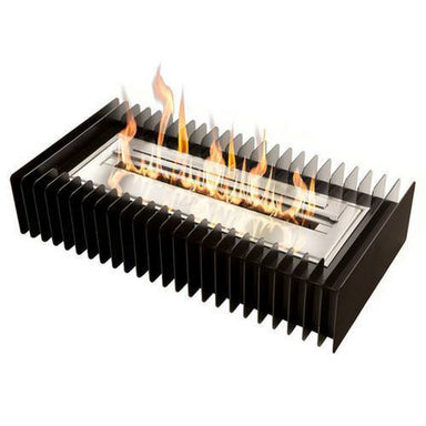 The Bio Flame - The Bio Flame Fireplace Insert Kit | 24 - Inch Ethanol Burner with Grate - Grate - 24 - Silver - Bundle - Home Luxury USA