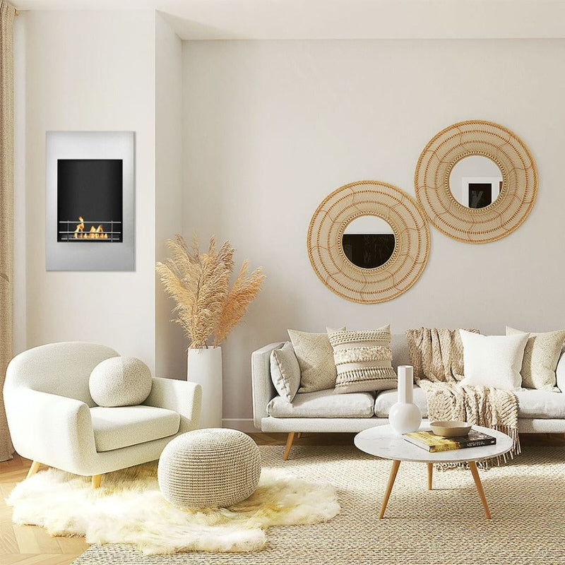 the bio flame xelo 19-inch built-in ethanol fireplace installed in a luxury living room